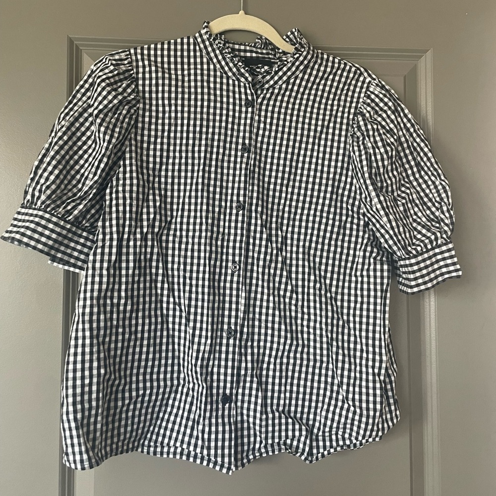 Who What Wear Gingham Blouse